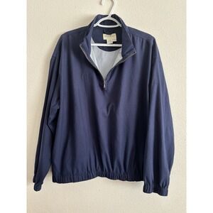 Eddie Bauer Golf Women's XL Navy Blue 1/4 Zip Pullover Windbreaker Jacket